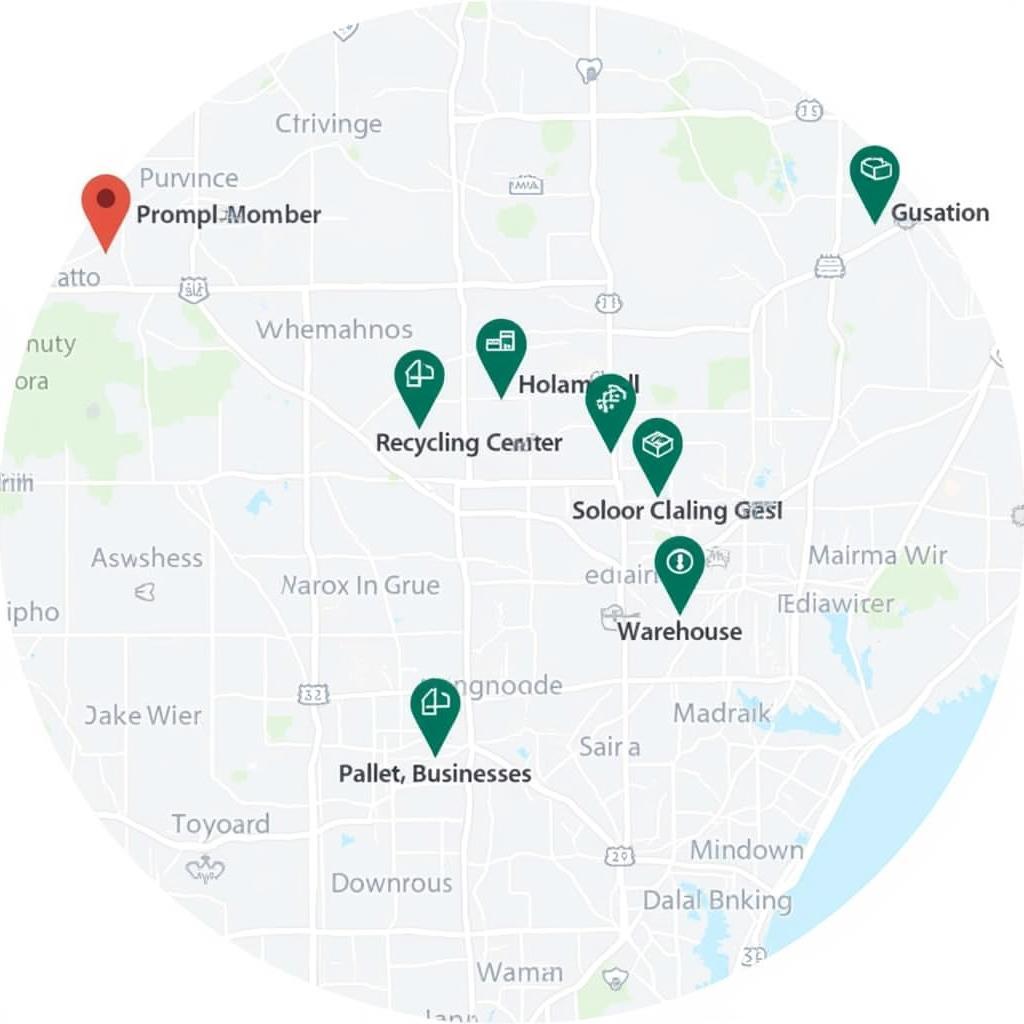 Free Pallet Pickup Service Location Map