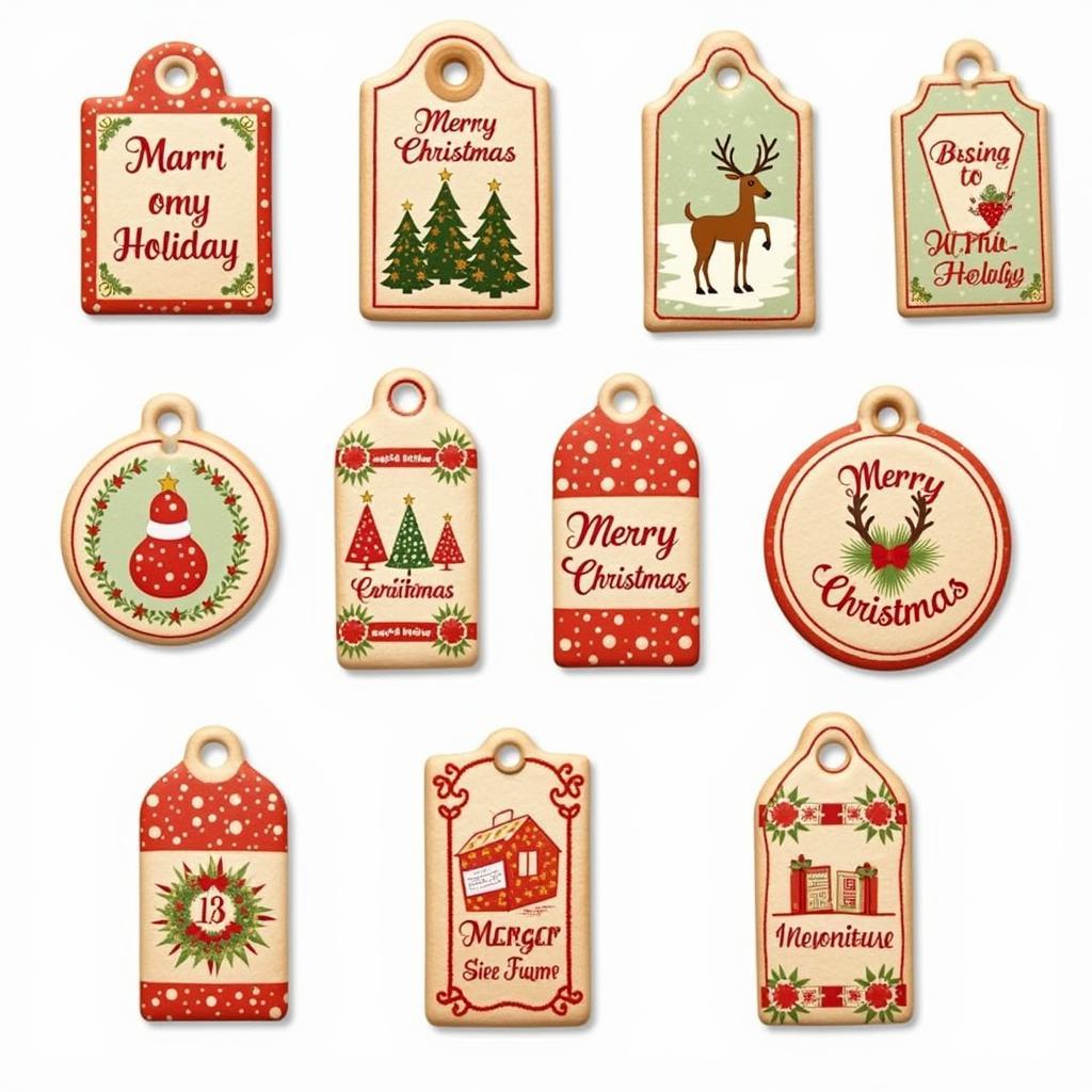 Christmas Cookie Tags with Festive Designs