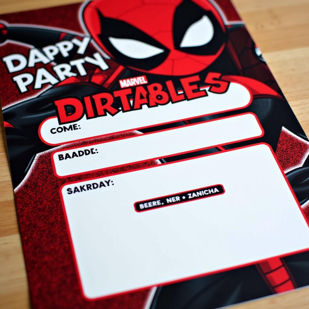 Free Printable Miles Morales Invitation Card with Customizable Text Boxes