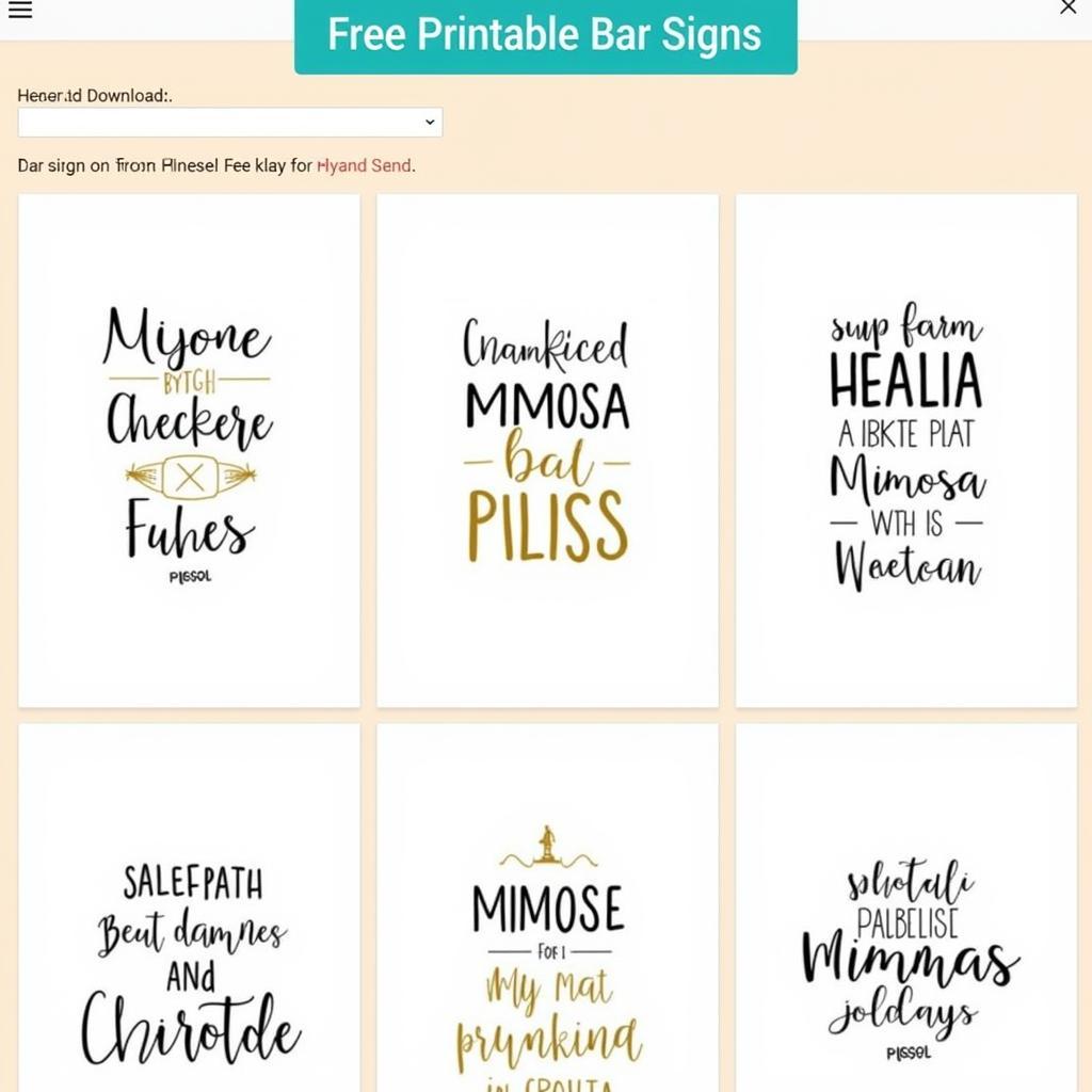 Downloading Free Printable Mimosa Bar Signs