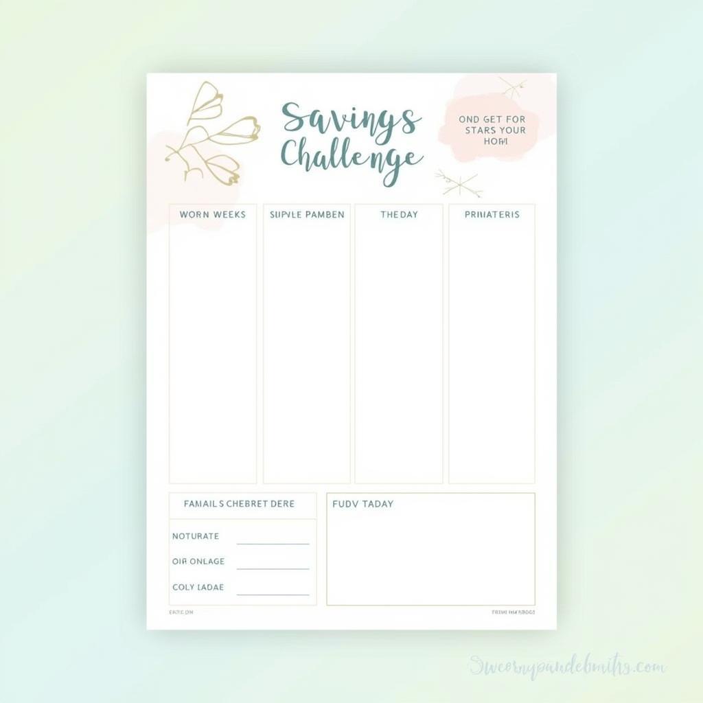 Free Printable Savings Challenge Template