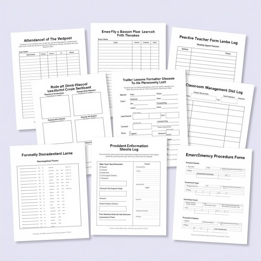 Free Printable Substitute Teacher Forms Templates