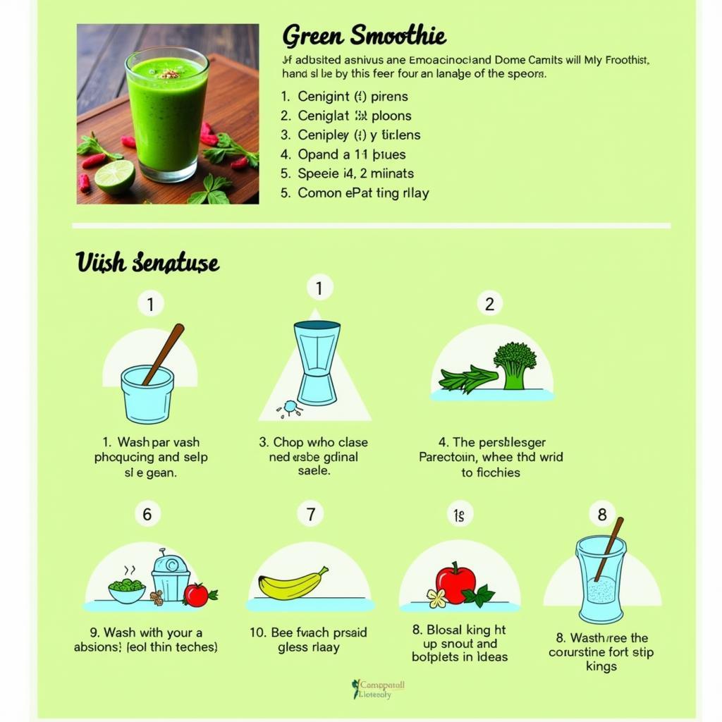 Free Printable Visual Recipe for Smoothie