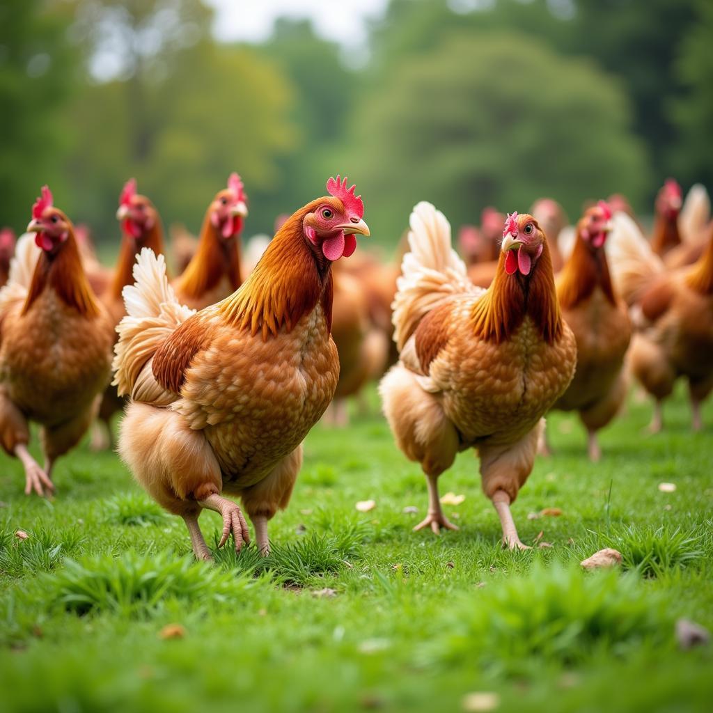 Free-Range Chickens on Pasture