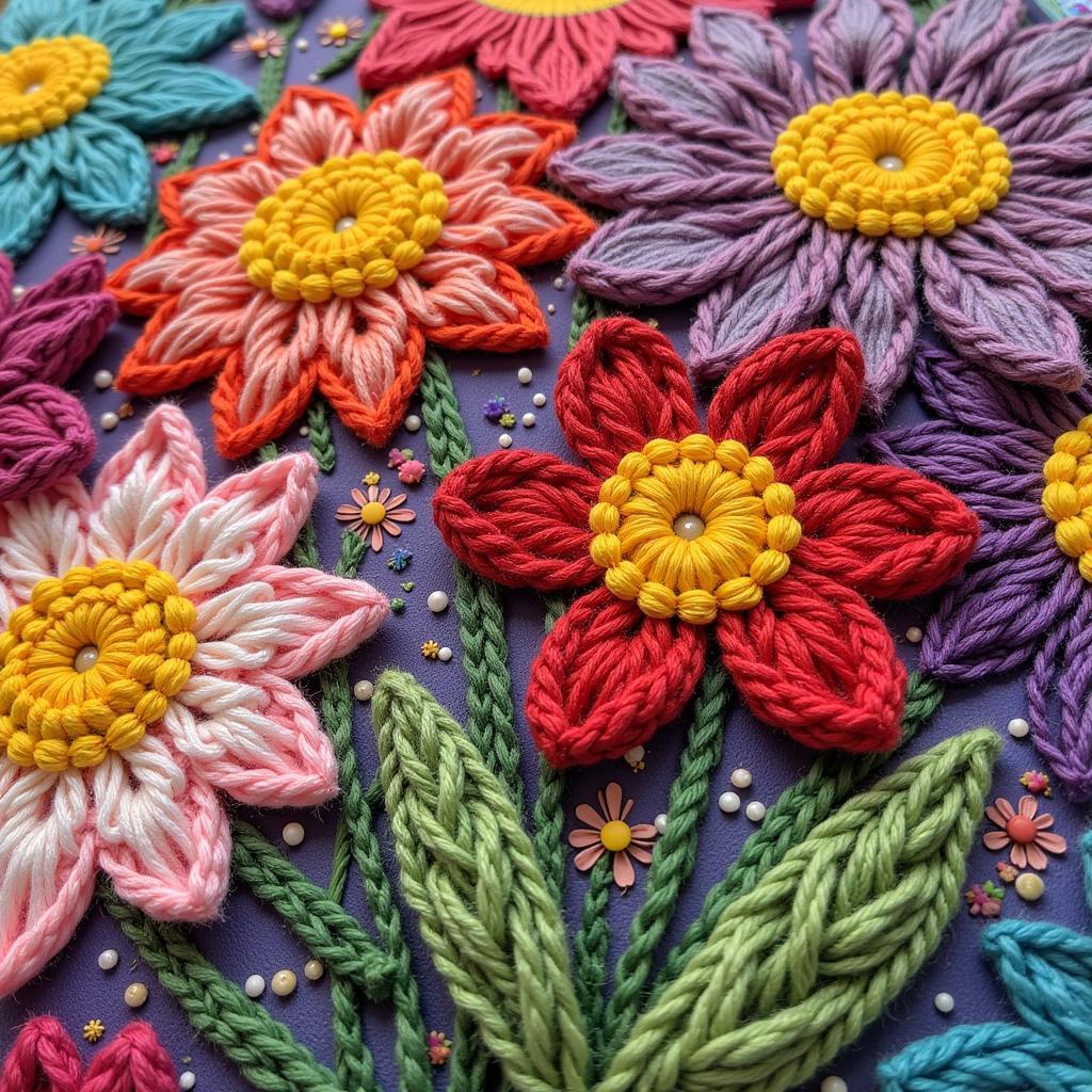 Free rug hooking pattern featuring a vibrant floral design