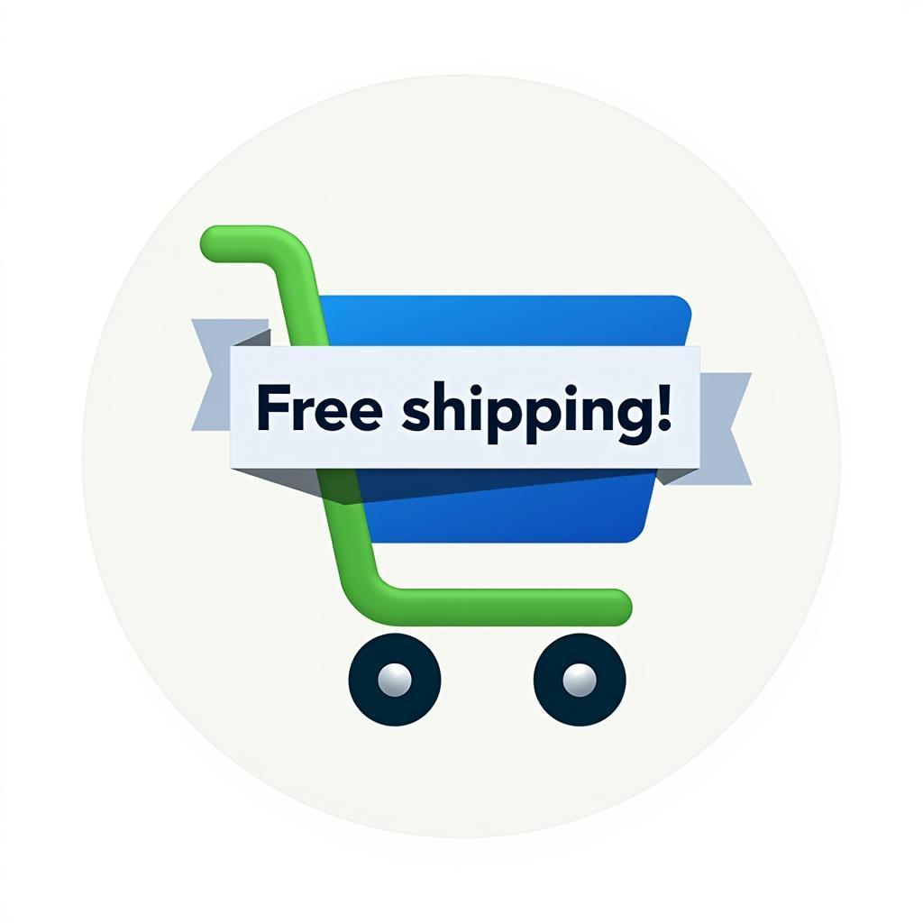 Online Shopping Cart with Free Shipping Banner