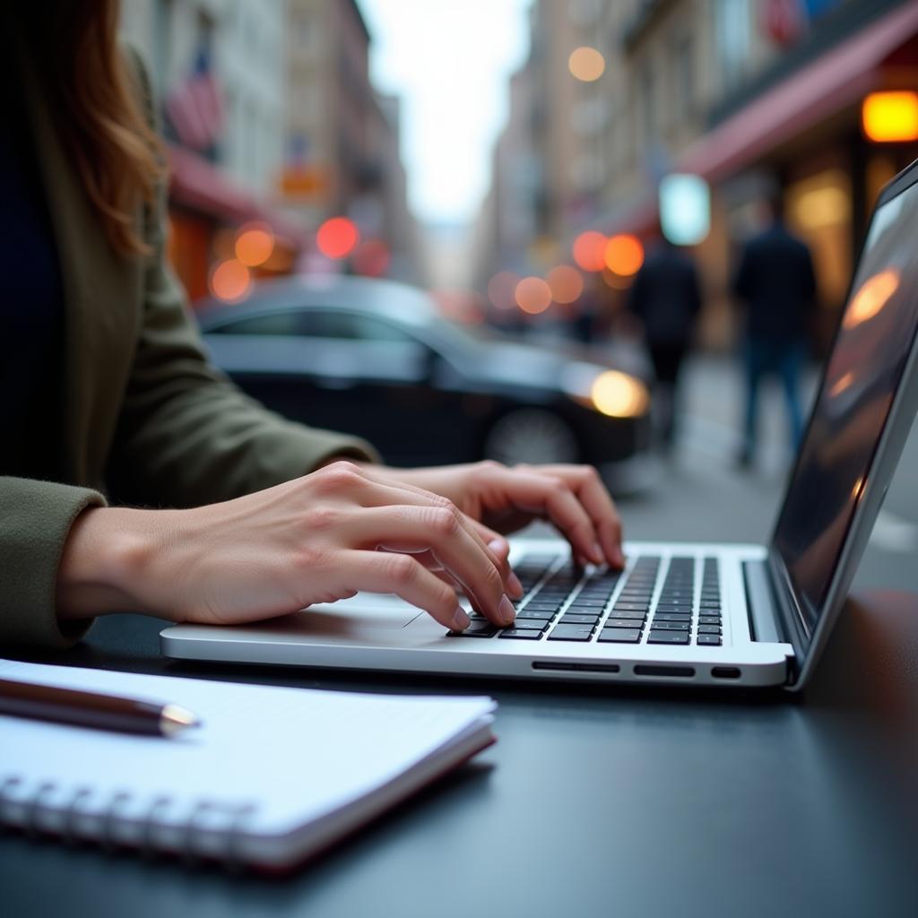 Journalist Working on Laptop