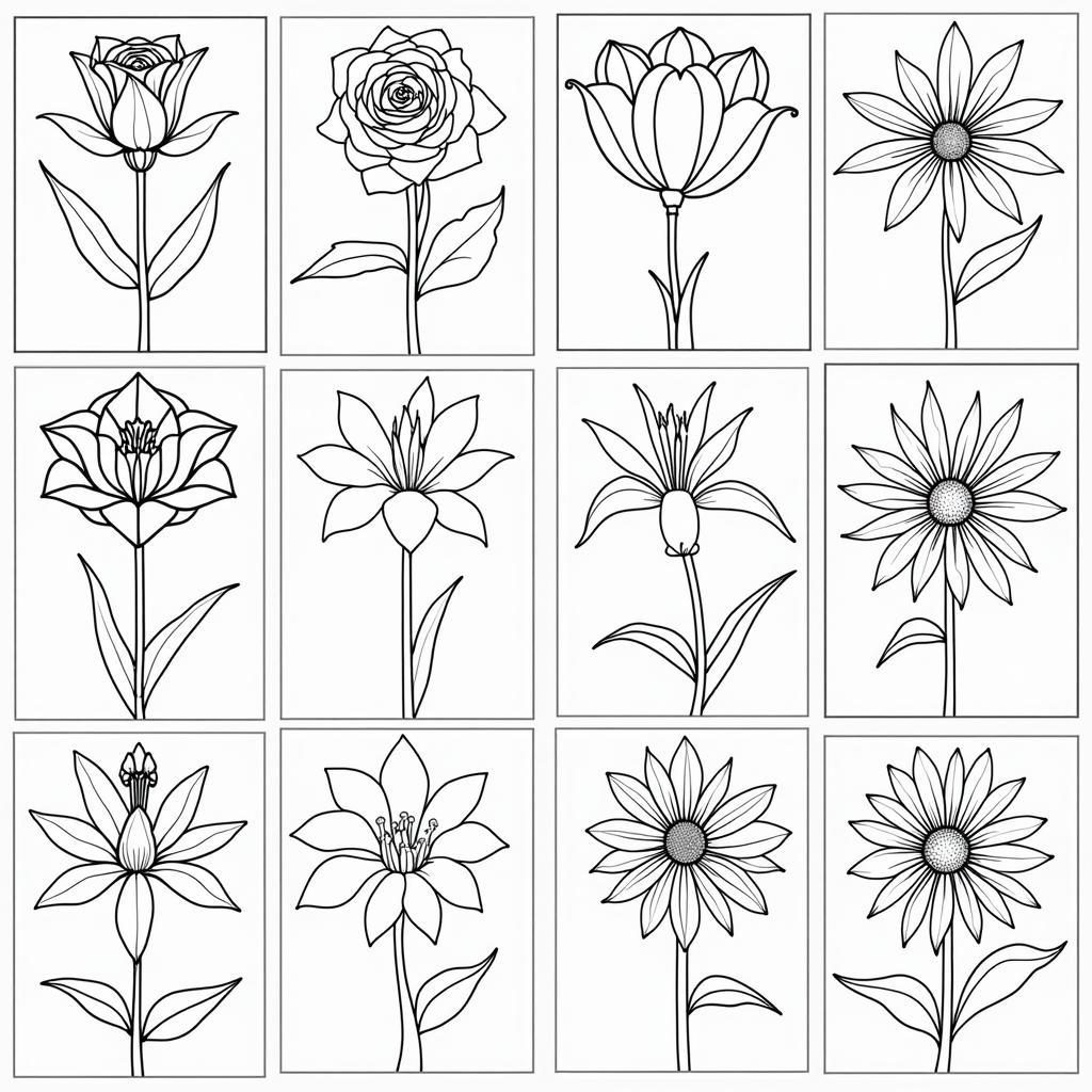 A collection of vibrant stained glass flower patterns.