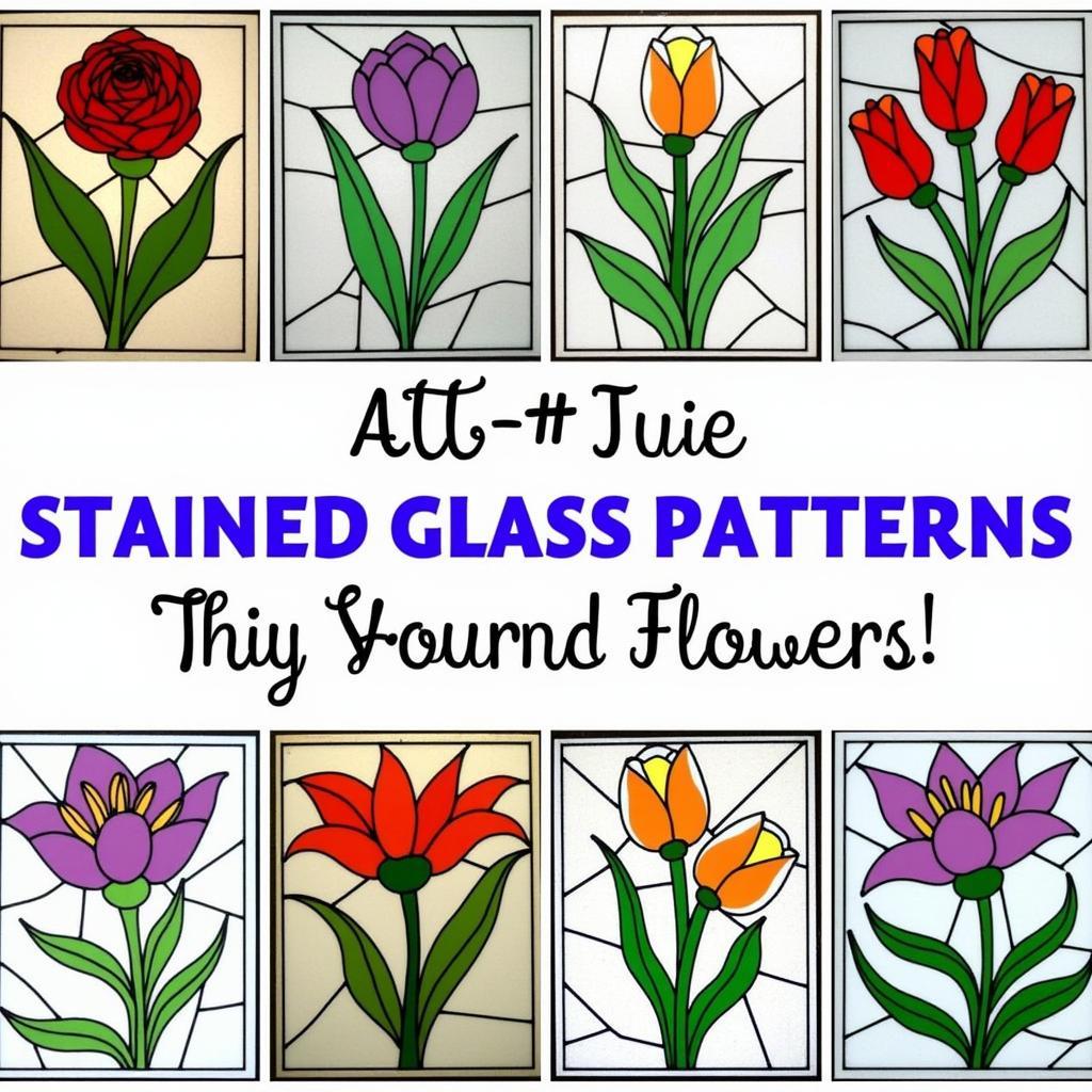 Collection of Free Stained Glass Flower Patterns