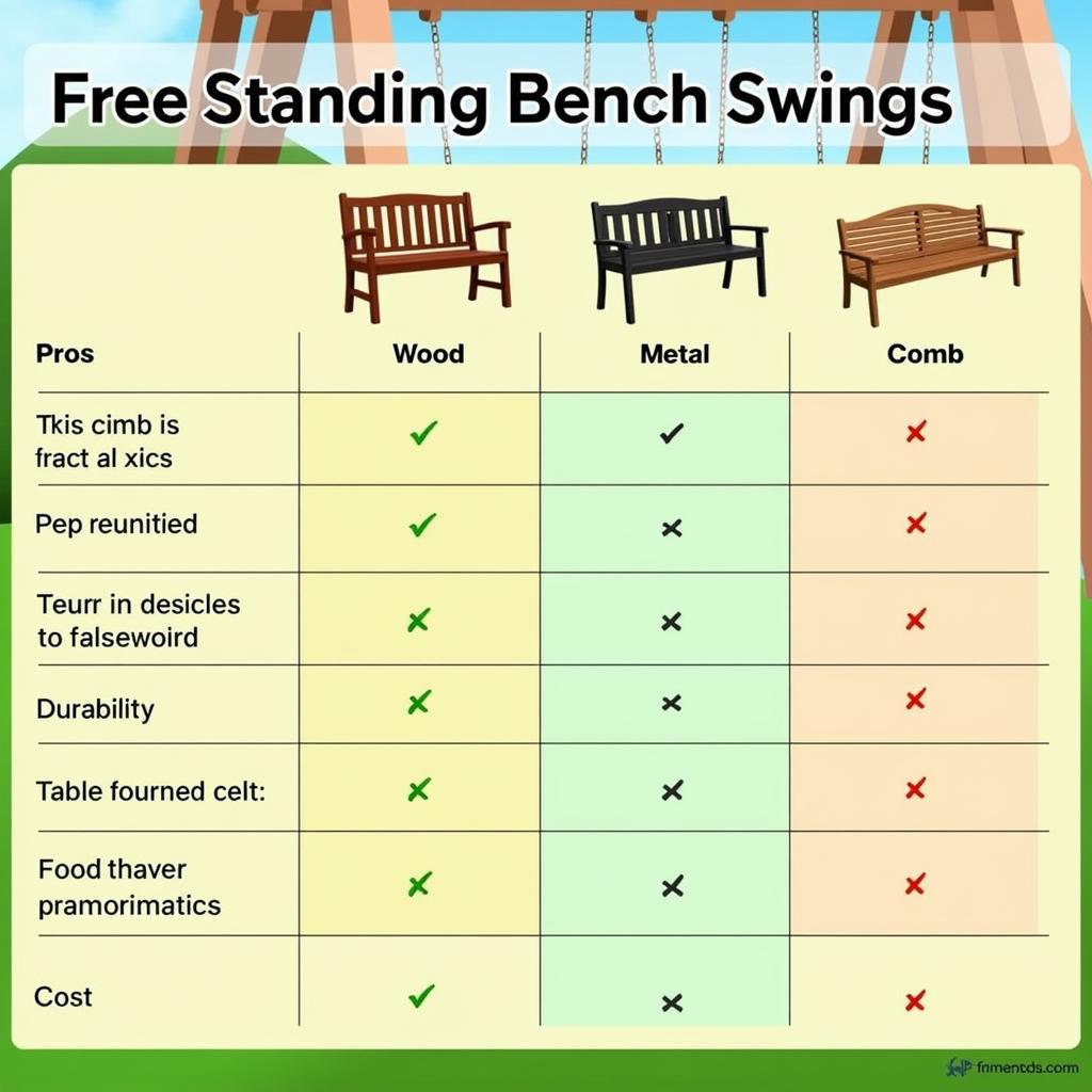 Comparing Materials for Free Standing Bench Swings