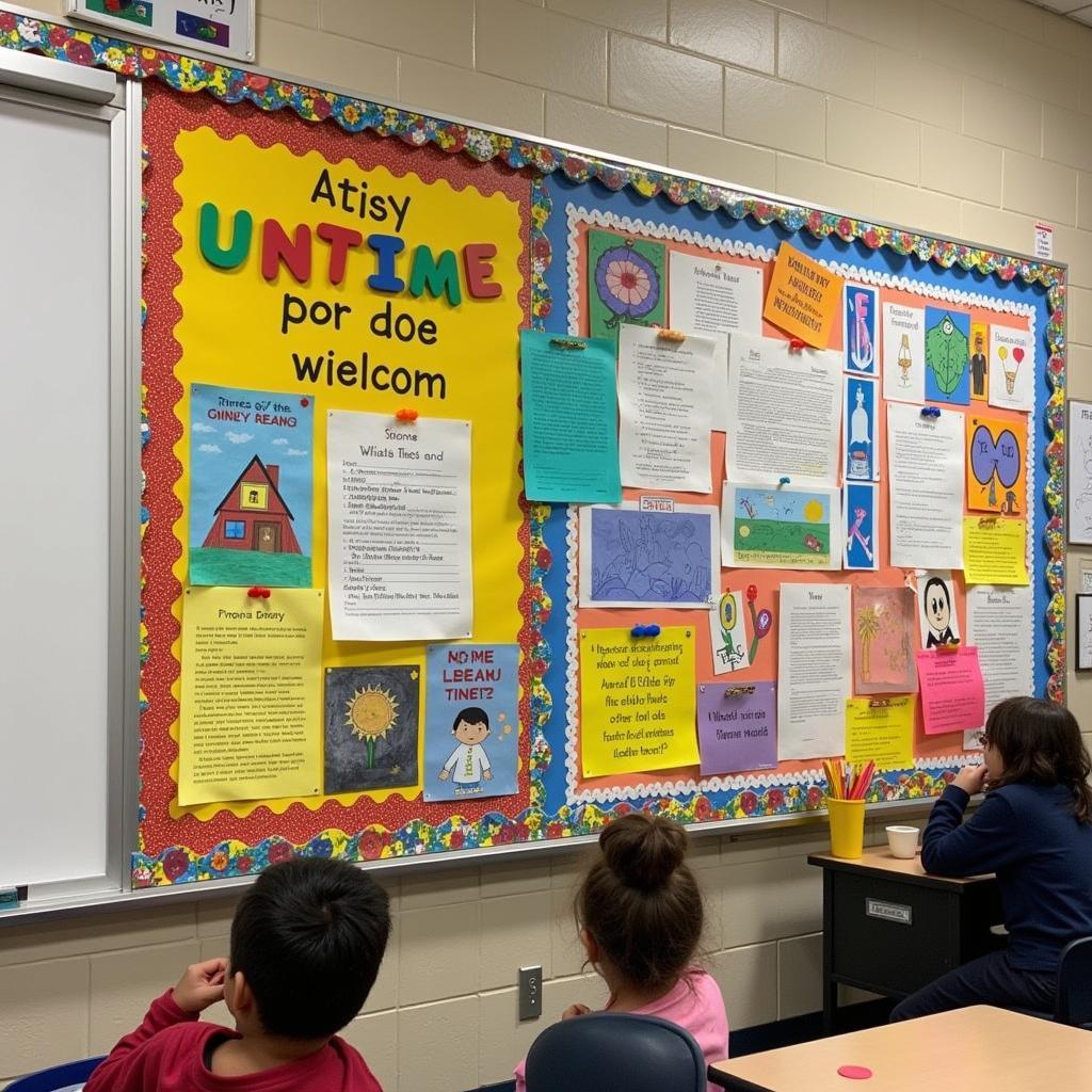 Colorful classroom bulletin board