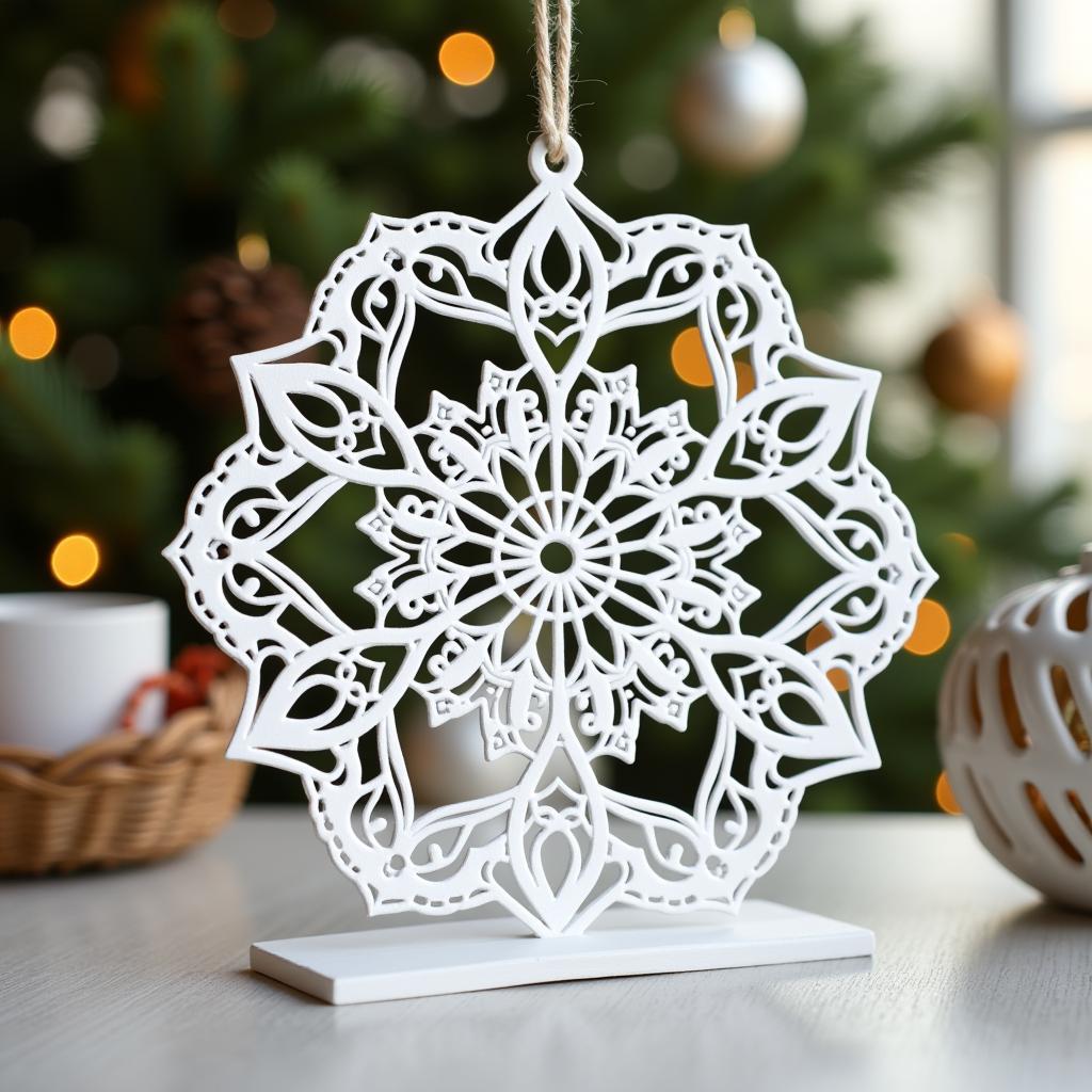 Free-Standing Lace Christmas Ornament: Snowflake Design