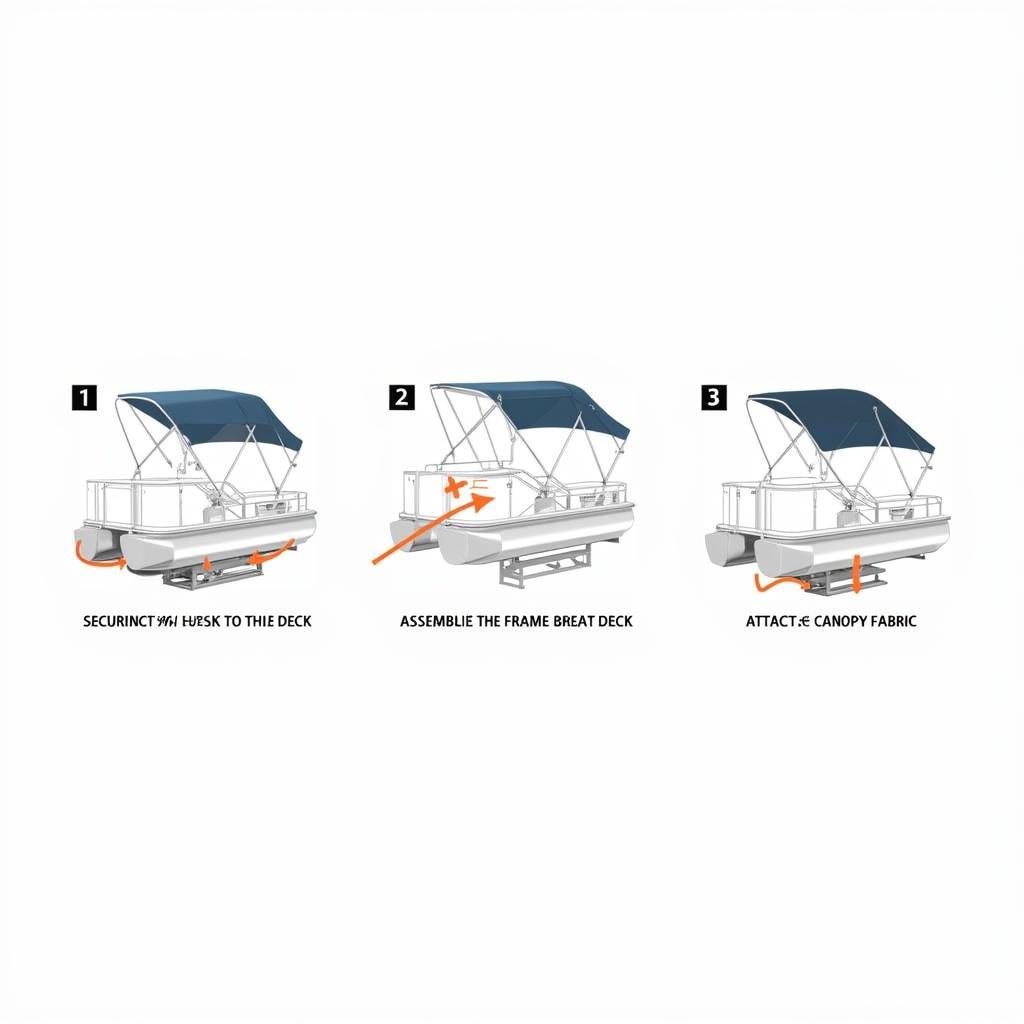 Installing a free-standing pontoon boat canopy