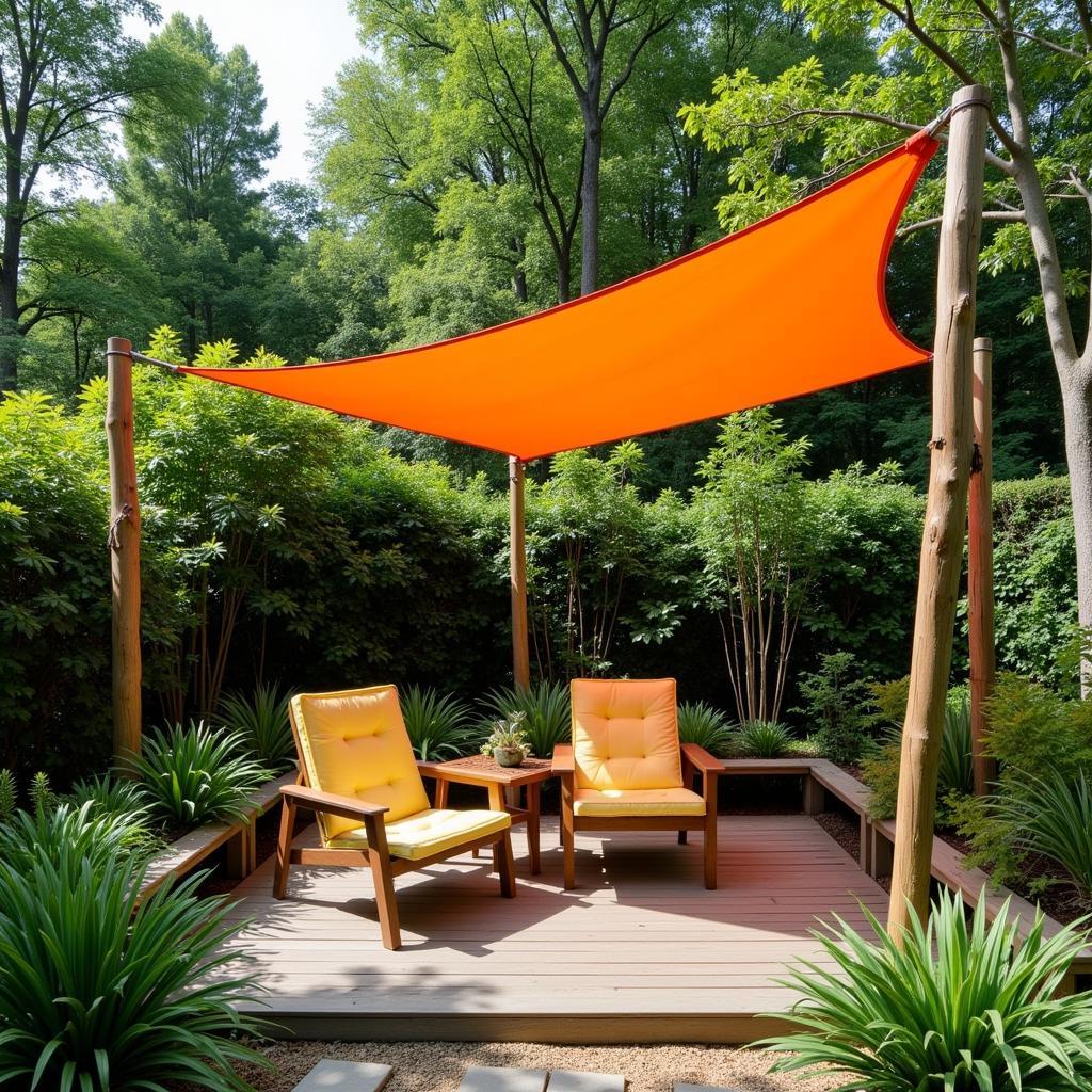 Free Standing Sun Shade in Garden