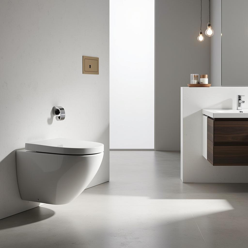 Modern Bathroom with a Free Standing Toilet