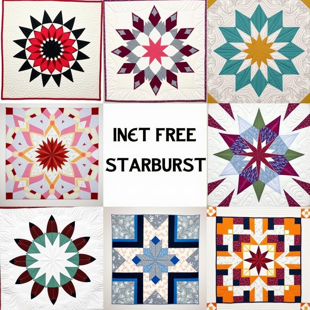 Various Free Starburst Quilt Pattern Designs