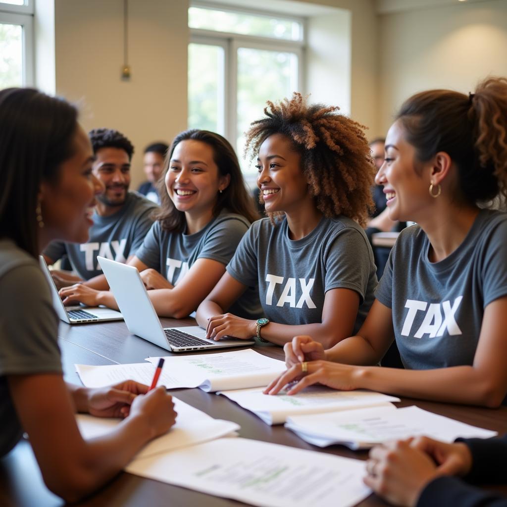 People Getting Help with Free Tax Preparation