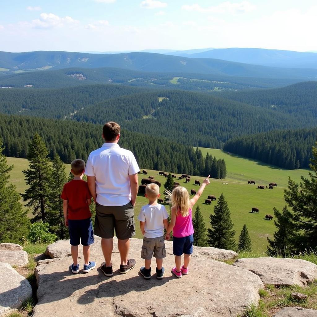 Family enjoying the scenic views at Custer State Park