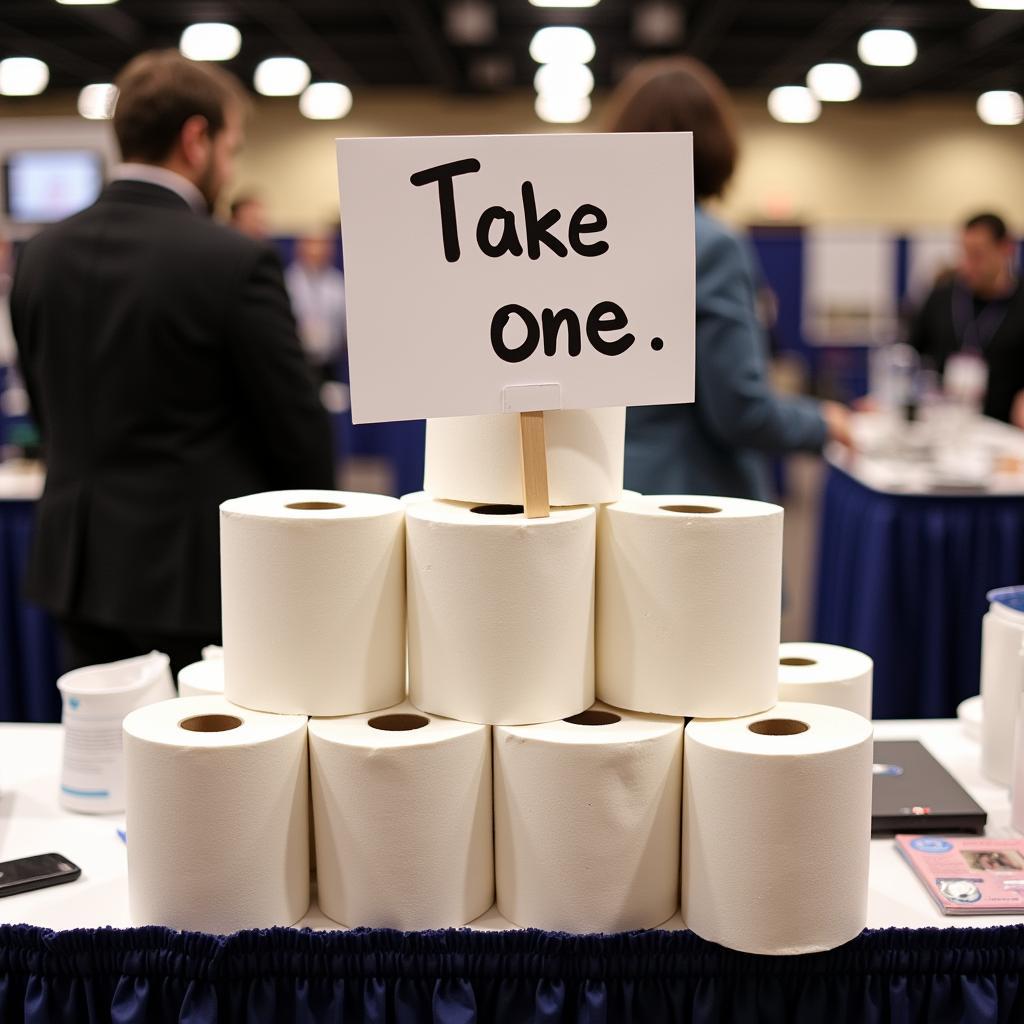 Free toilet paper can often be found at events