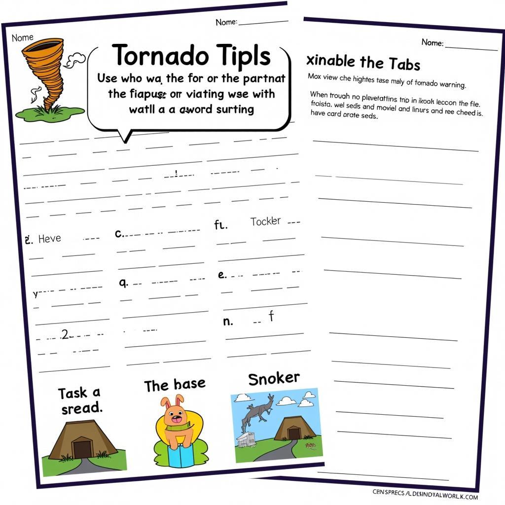 Tornado Worksheets for Kids