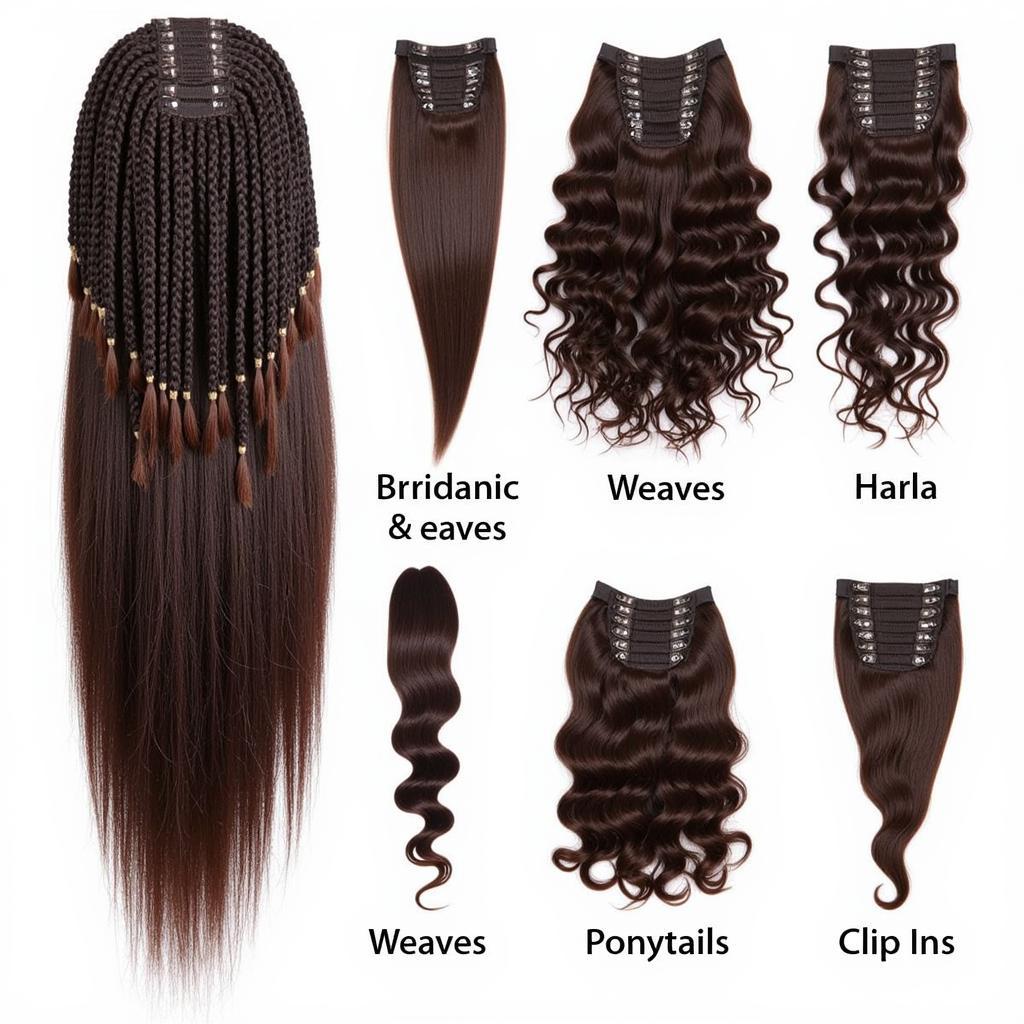 Different types of free tress hair extensions