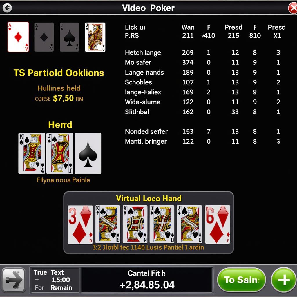 Free Video Poker Gameplay Screenshot