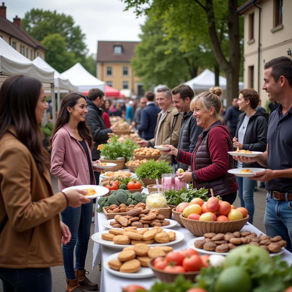 Local Village Market Offering Free Samples