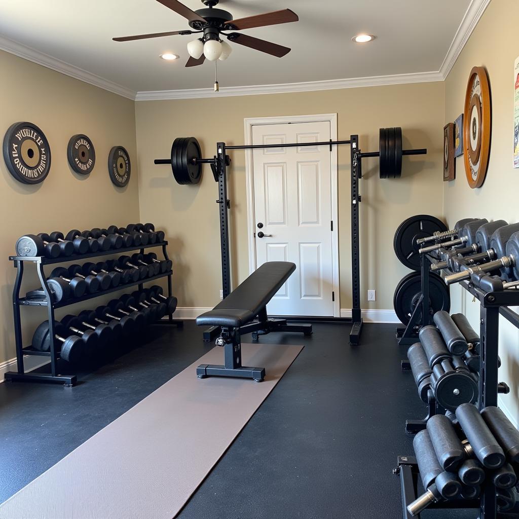 Home Gym Setup with Free Weights