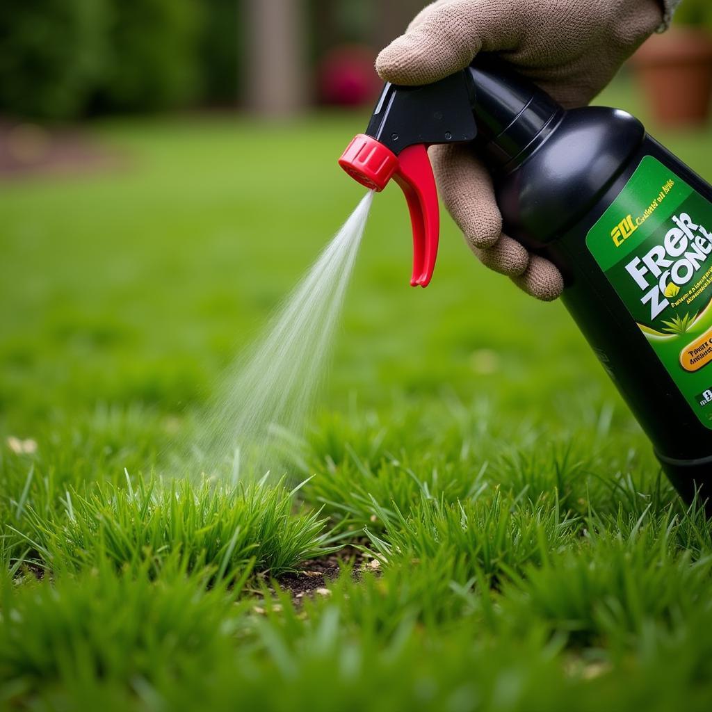 Applying Free Zone Weed Killer