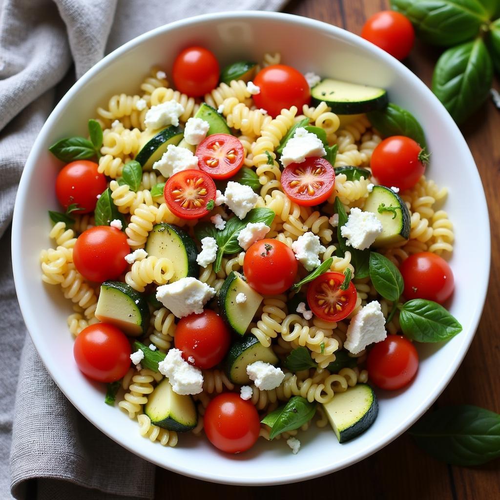 delicious fregola salad with vegetables