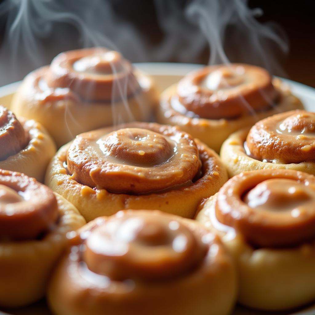 A Close-up of Freshly Baked Gluten-Free Cinnamon Rolls