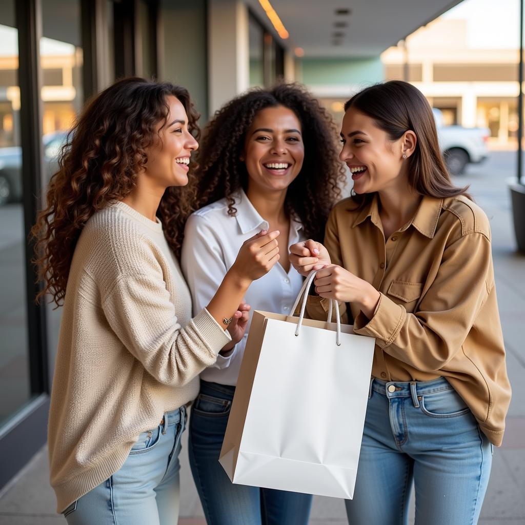 Friends Shopping Together for "Buy 2 Get 1 Free" Deals