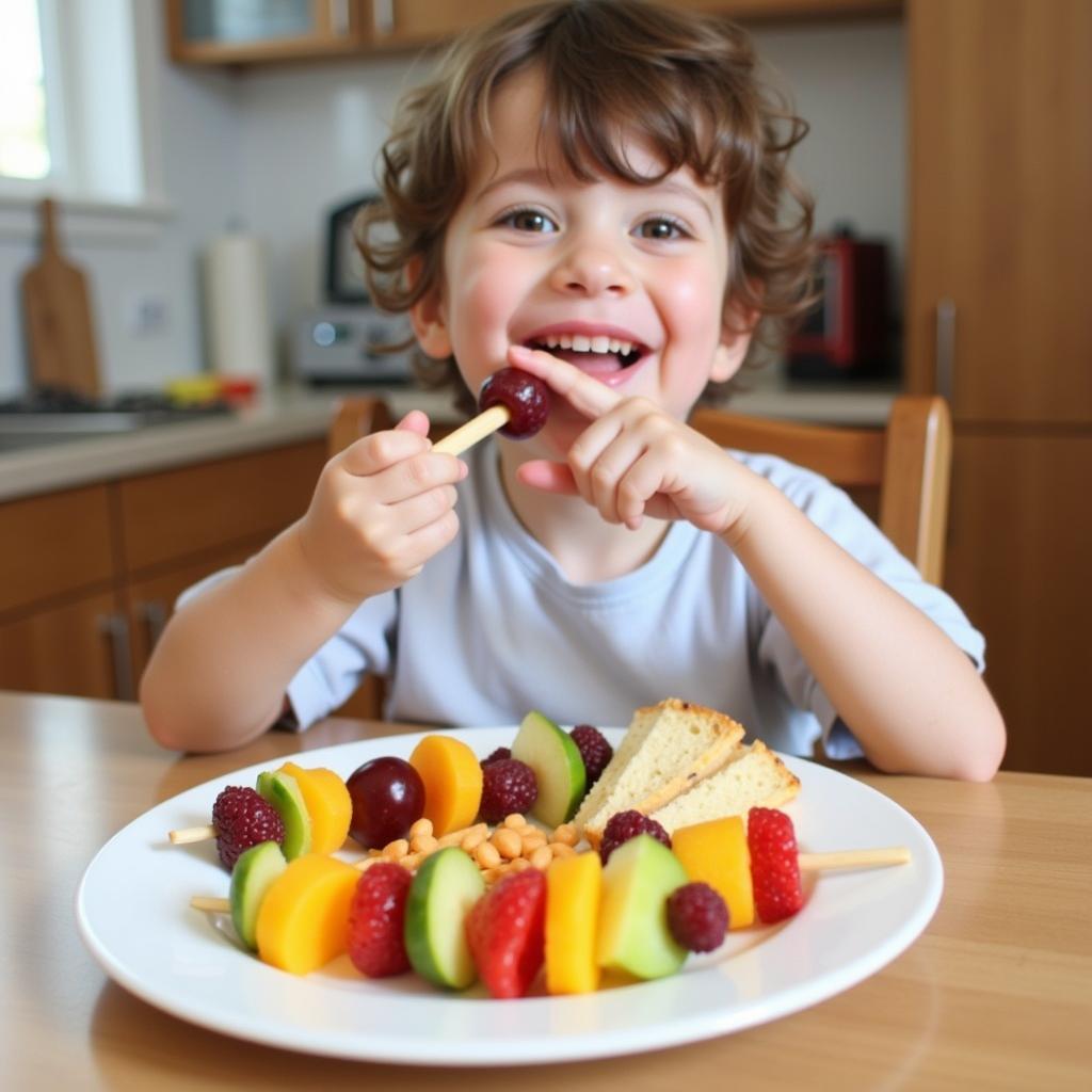 Toddler Enjoying Fun Dairy-Free Snacks