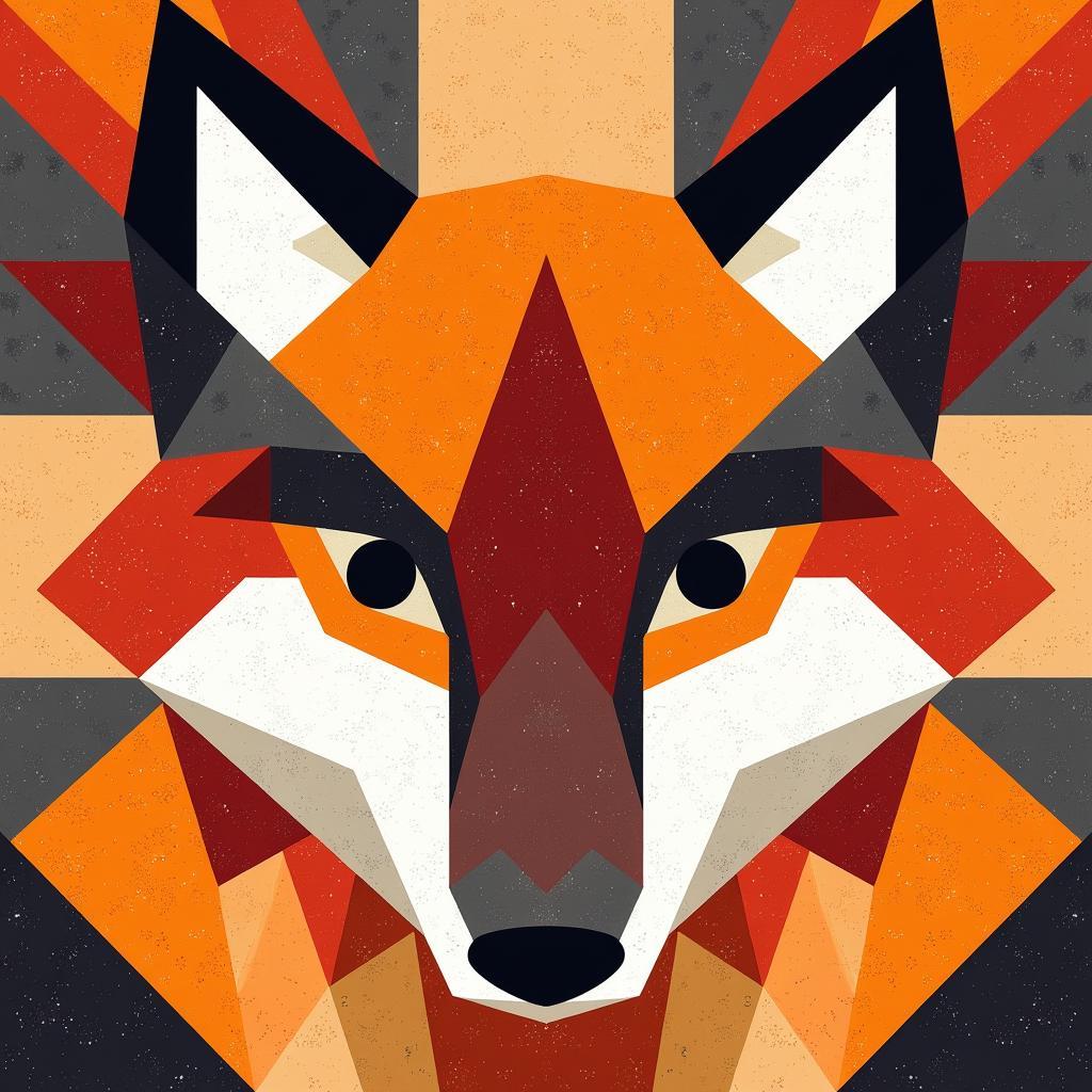 Modern Geometric Fox Quilt Pattern