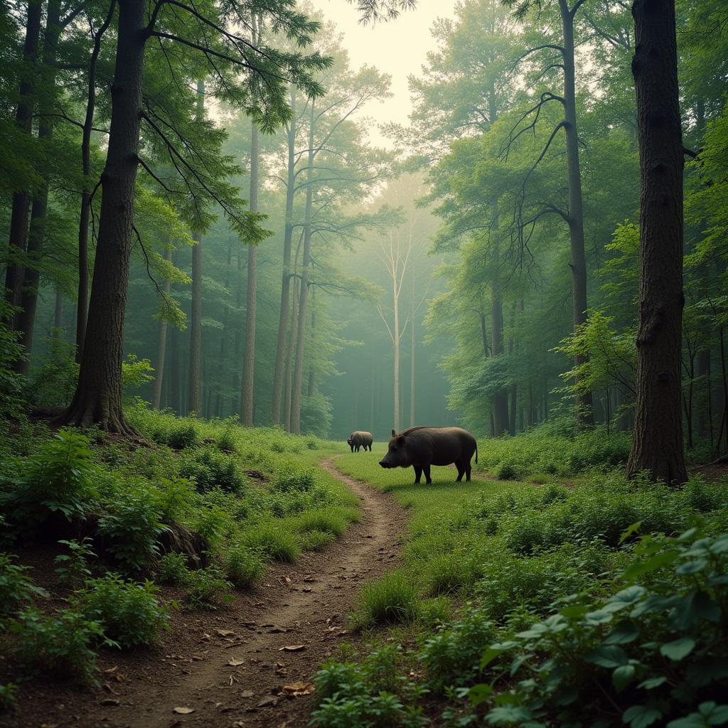 Wild Hog in Dense Georgia Woods