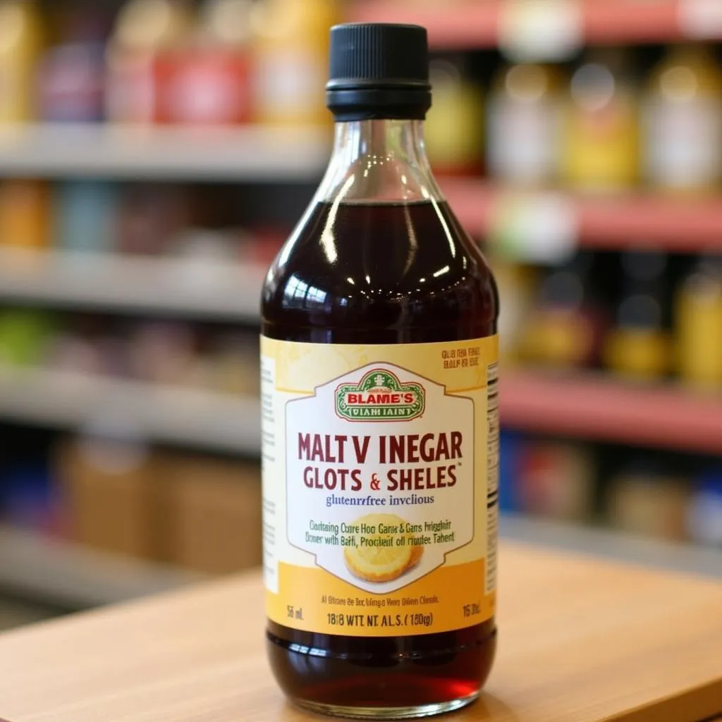 A bottle of gluten-free malt vinegar