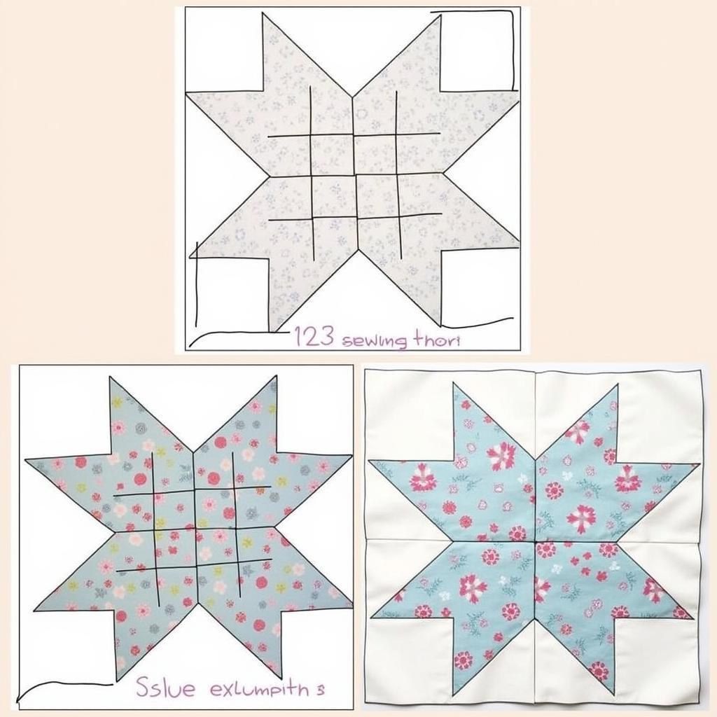 Giant Star Quilt Piecing Process