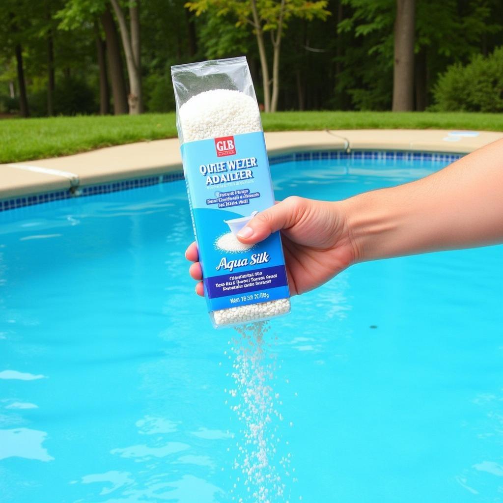 Applying GLB Aqua Silk to a pool