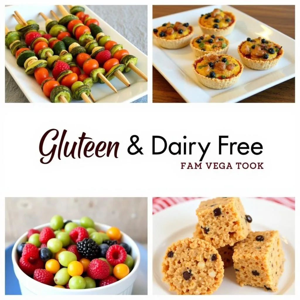 A colorful and delicious spread of gluten and dairy free party food