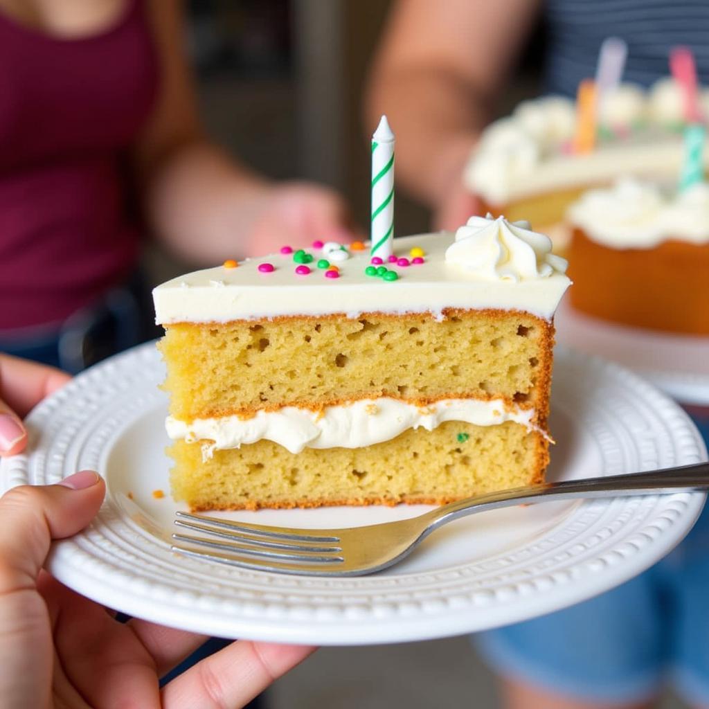 Gluten Free Birthday Cake Slicing