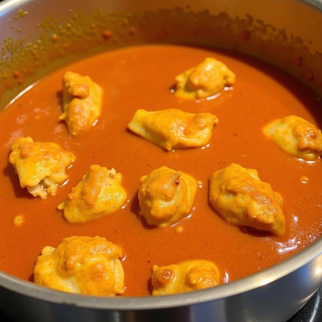 Gluten-Free Butter Chicken Simmering