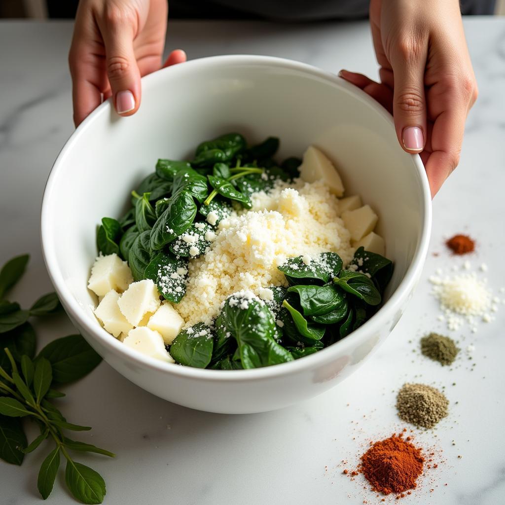 Preparing Gluten-Free Cannelloni Filling