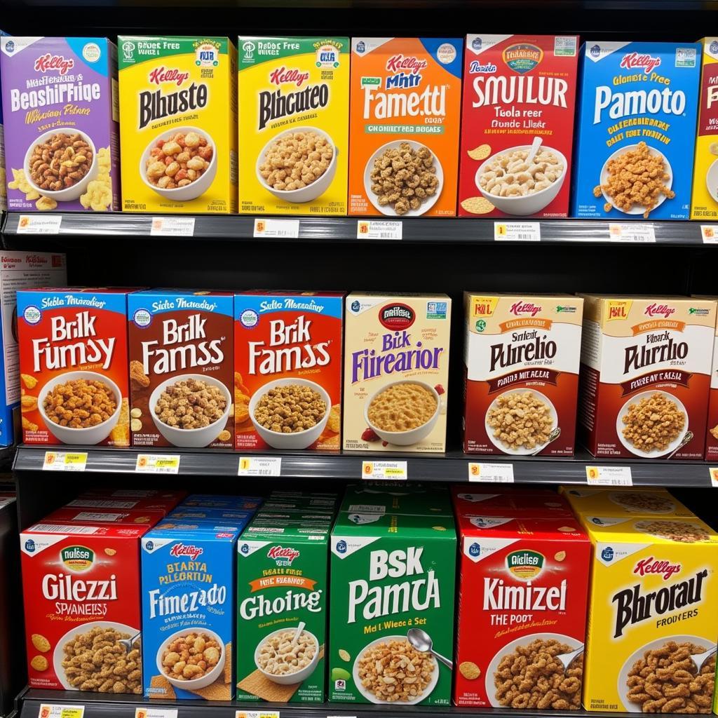 Gluten-Free Cereal Aisle in a Grocery Store