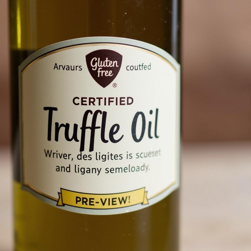 Gluten-Free Certified Truffle Oil Bottle