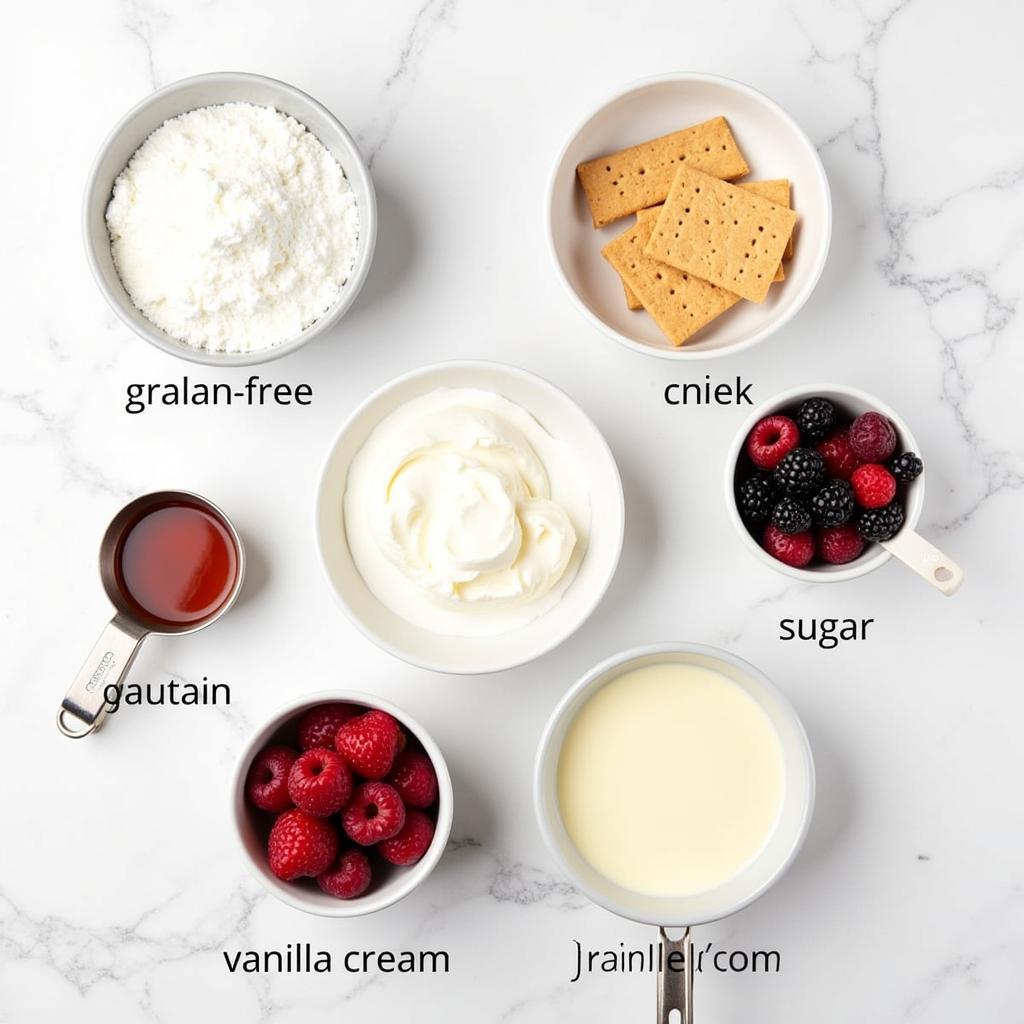 Ingredients for gluten-free cheesecake ice cream