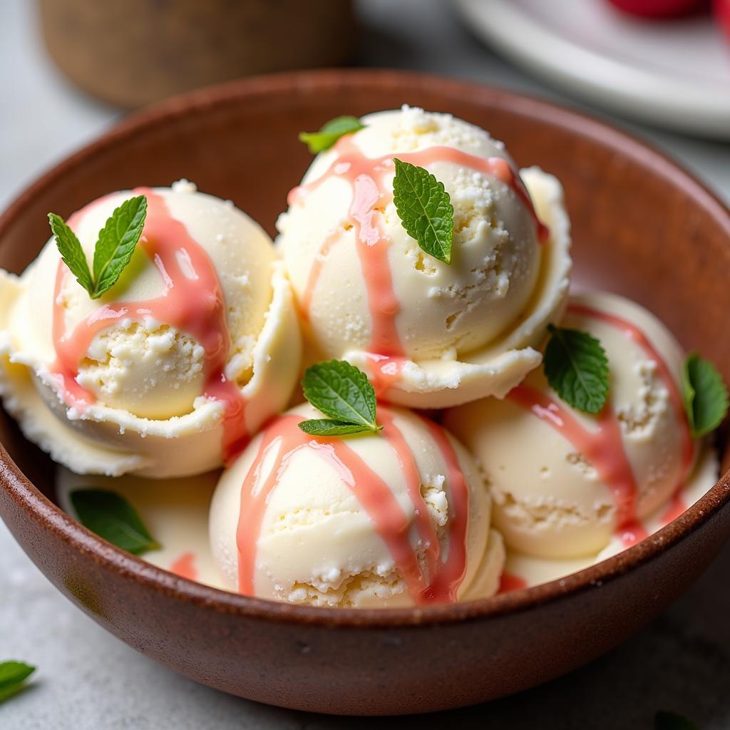 Scoops of gluten-free cheesecake ice cream