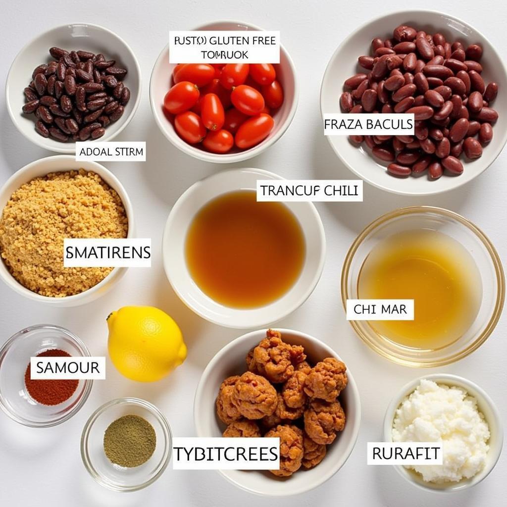 Gluten-Free Chili Ingredients Spread on a Table