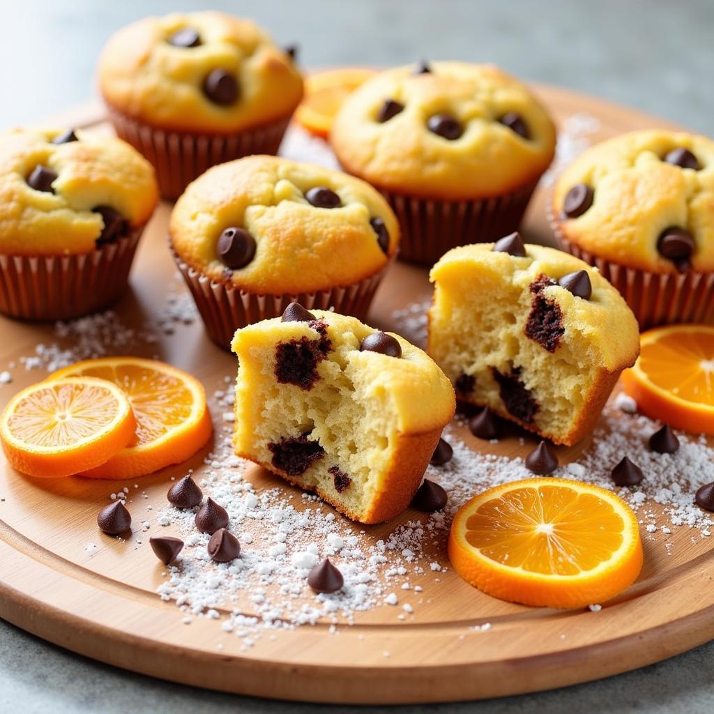 Freshly baked gluten-free chocolate orange muffins