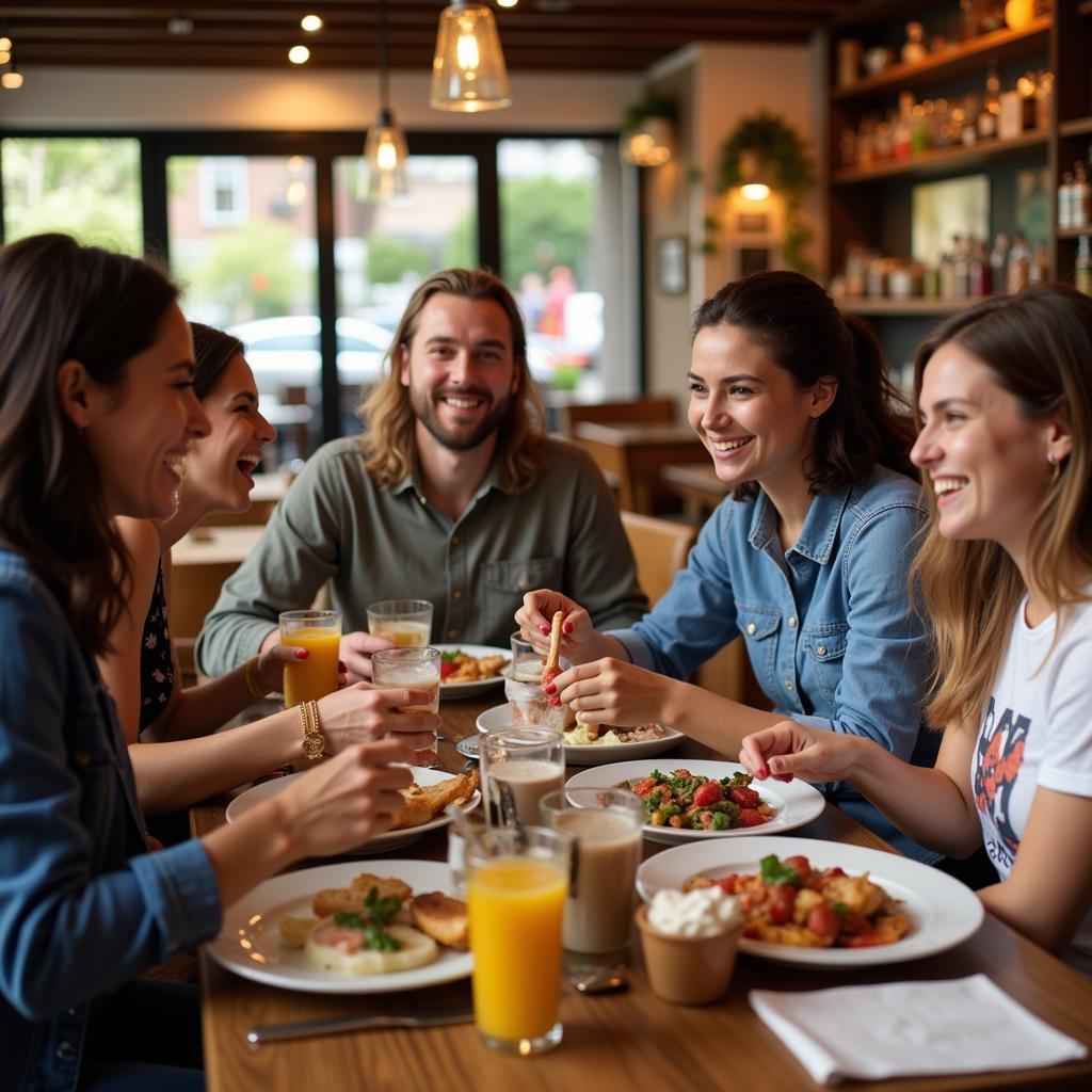 Friends enjoying a gluten-free meal