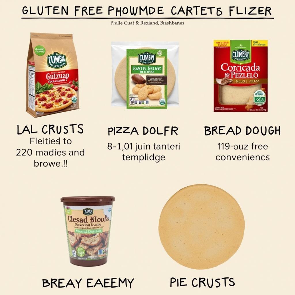 Assortment of gluten free premade dough options